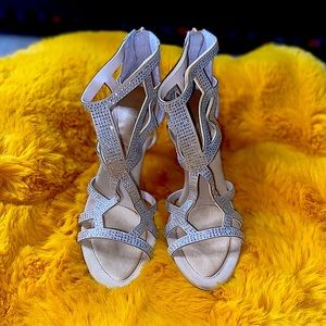 Tan and Gold BCBG Renee Sandles